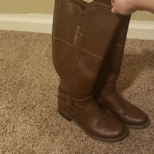 Guess knee high boots.